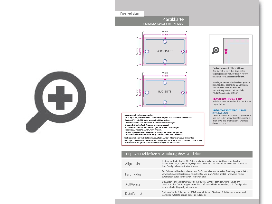 Product Bild plastikkarte_mit_lochung_1_1_farbig_bedruckt_auf_wei__em_hintergrund